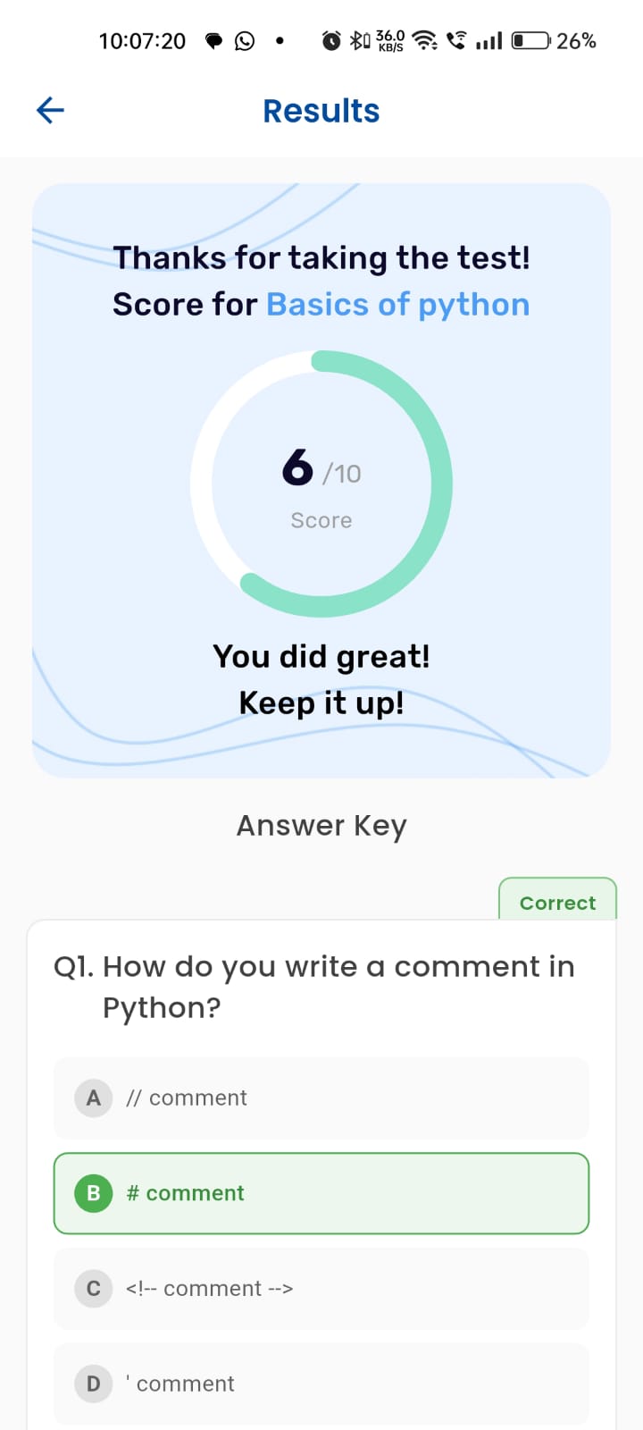 AI Assessments by Vidhyadeep University