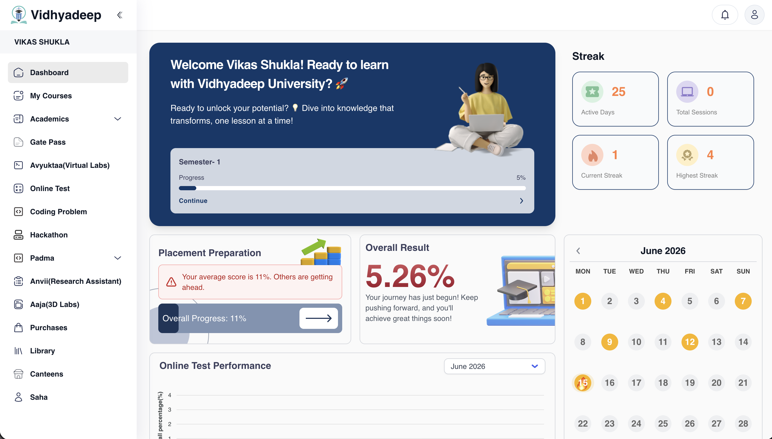 Web Platform by Vidhyadeep University